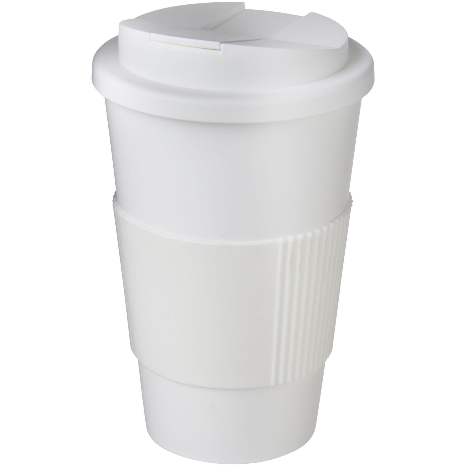 Kubek Americano® 350 ml z uchwytem i pokrywką chroniącą przed rozlaniem P072775C biały