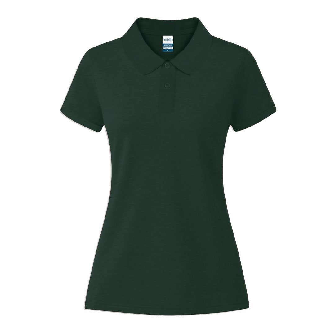 Damskie kolorowe polo Koupan P171402T zielony butelkowy