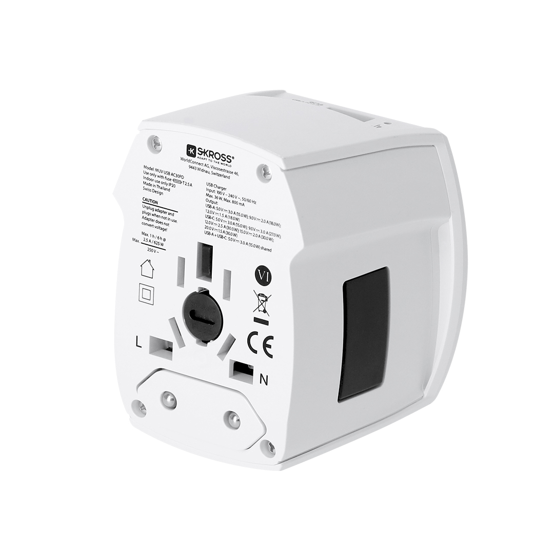 Uniwersalny adapter podróżny SKROSS MUV USB 30W PD P175451T