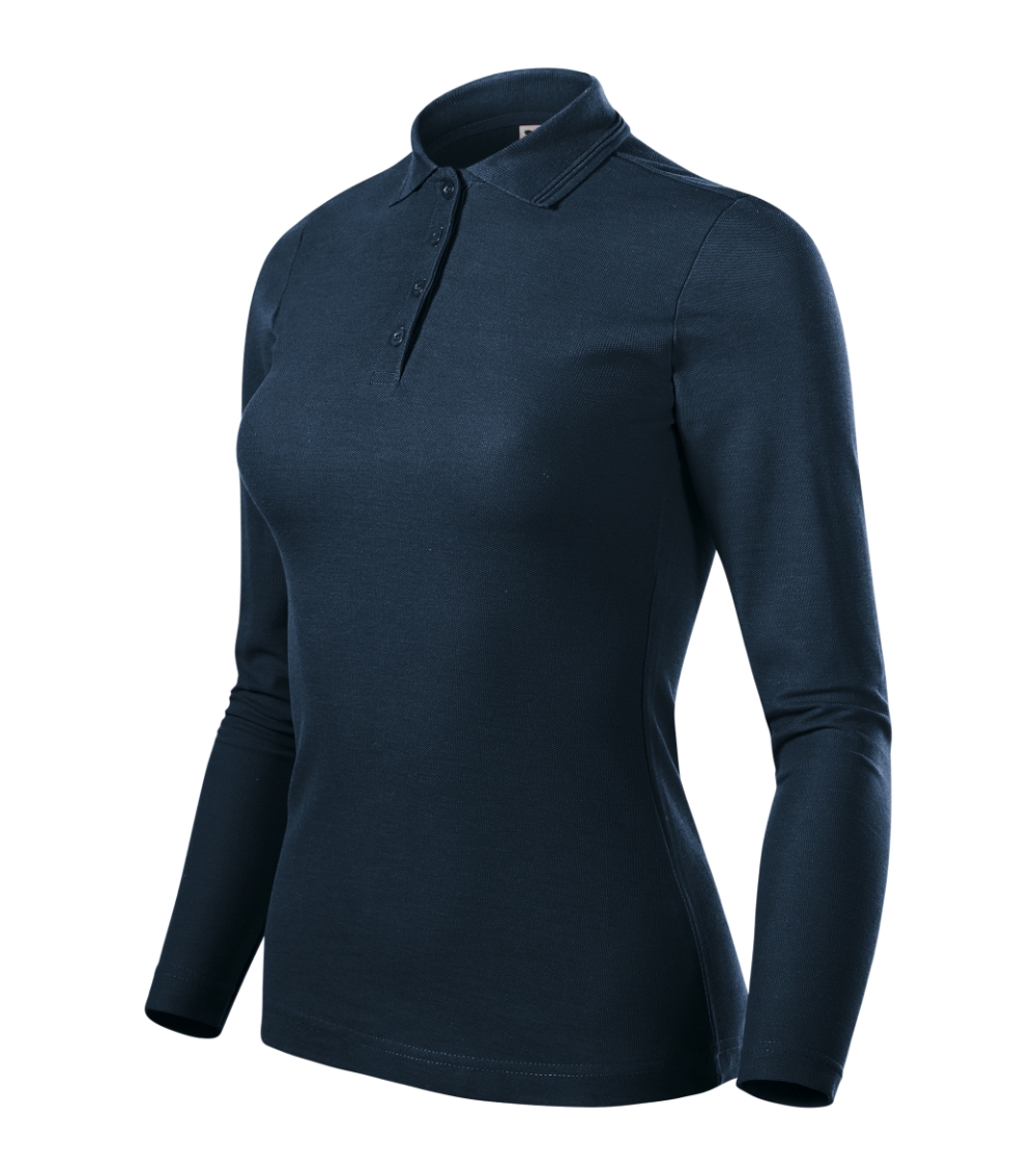 Koszulka polo damska Pique Polo LS P049292F granatowy
