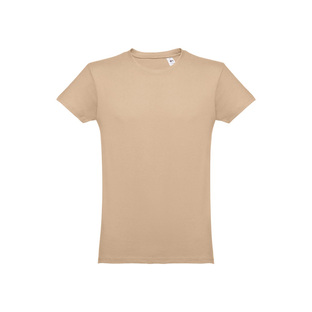THC LUANDA. T-shirt męski z bawełny rurkowej P032114S jasny brąz