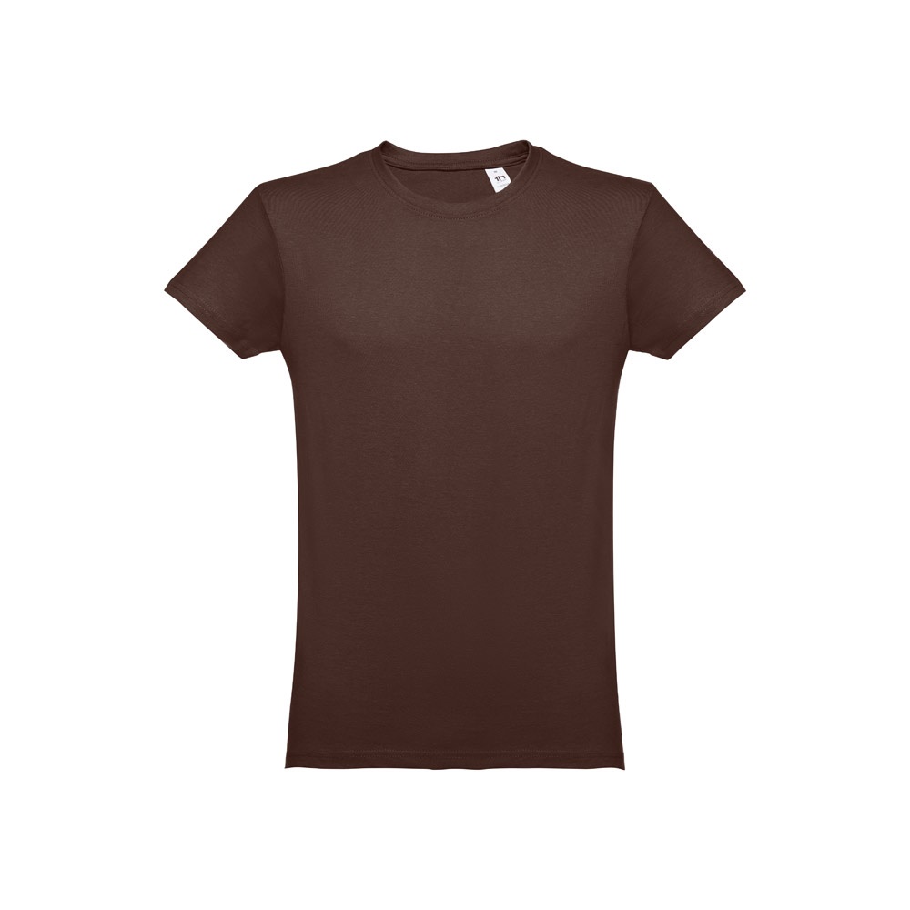 THC LUANDA. T-shirt męski z bawełny rurkowej P032114S ciemny brąz