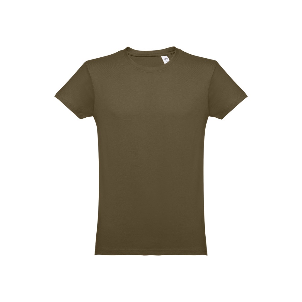 THC LUANDA. T-shirt męski z bawełny rurkowej P032114S wojskowy zielony
