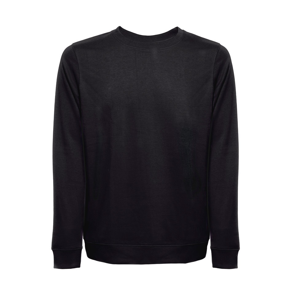 THC COLOMBO. Bluza (unisex) z włoskiego materiału frotte bez zapięcia P040816S czarny