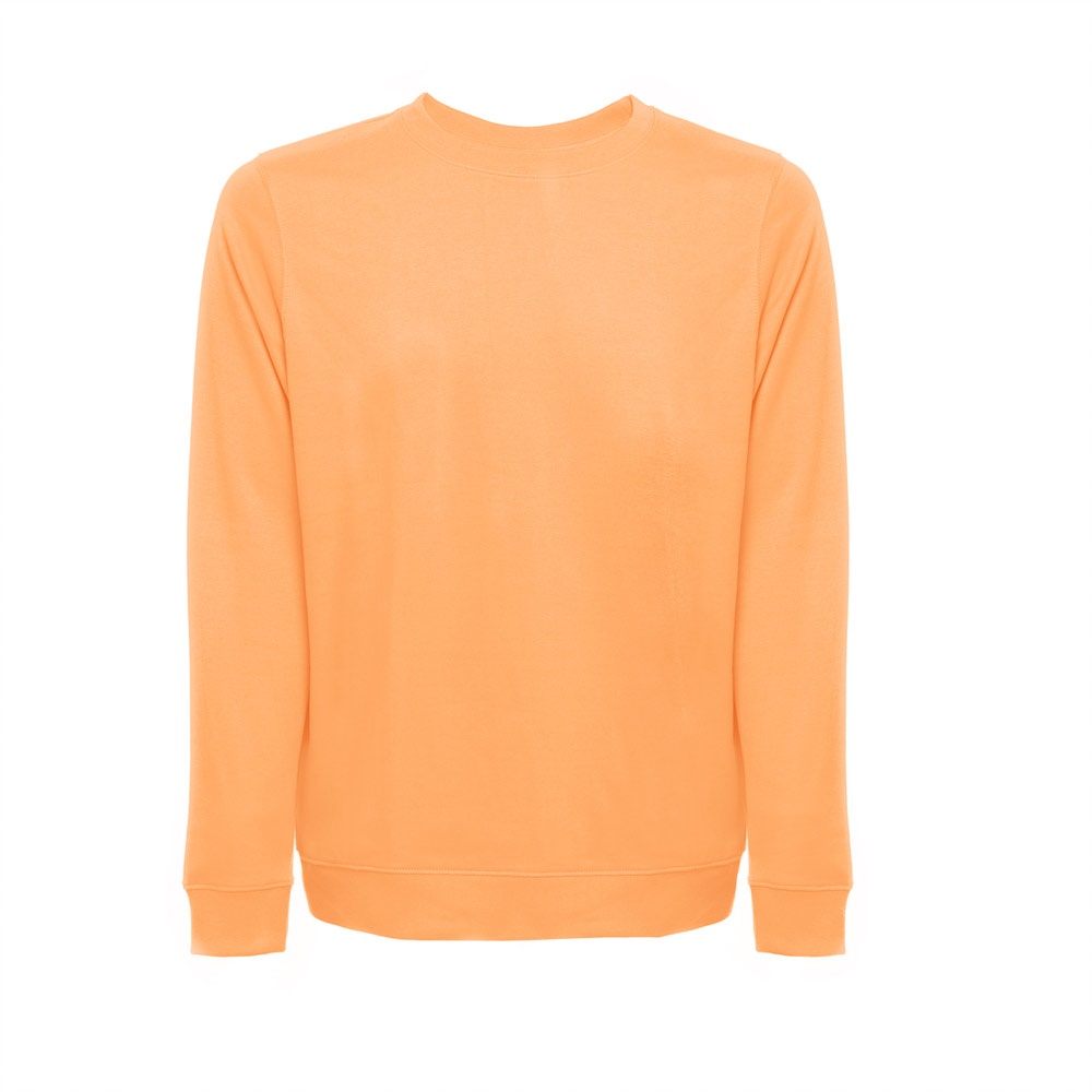 THC COLOMBO. Bluza (unisex) z włoskiego materiału frotte bez zapięcia P040816S koralowy pomarańcz