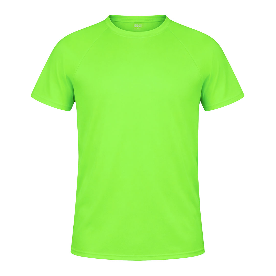 T-shirt dla dorosłych Tecnic Plus P161309T zielony fluorescencyjny