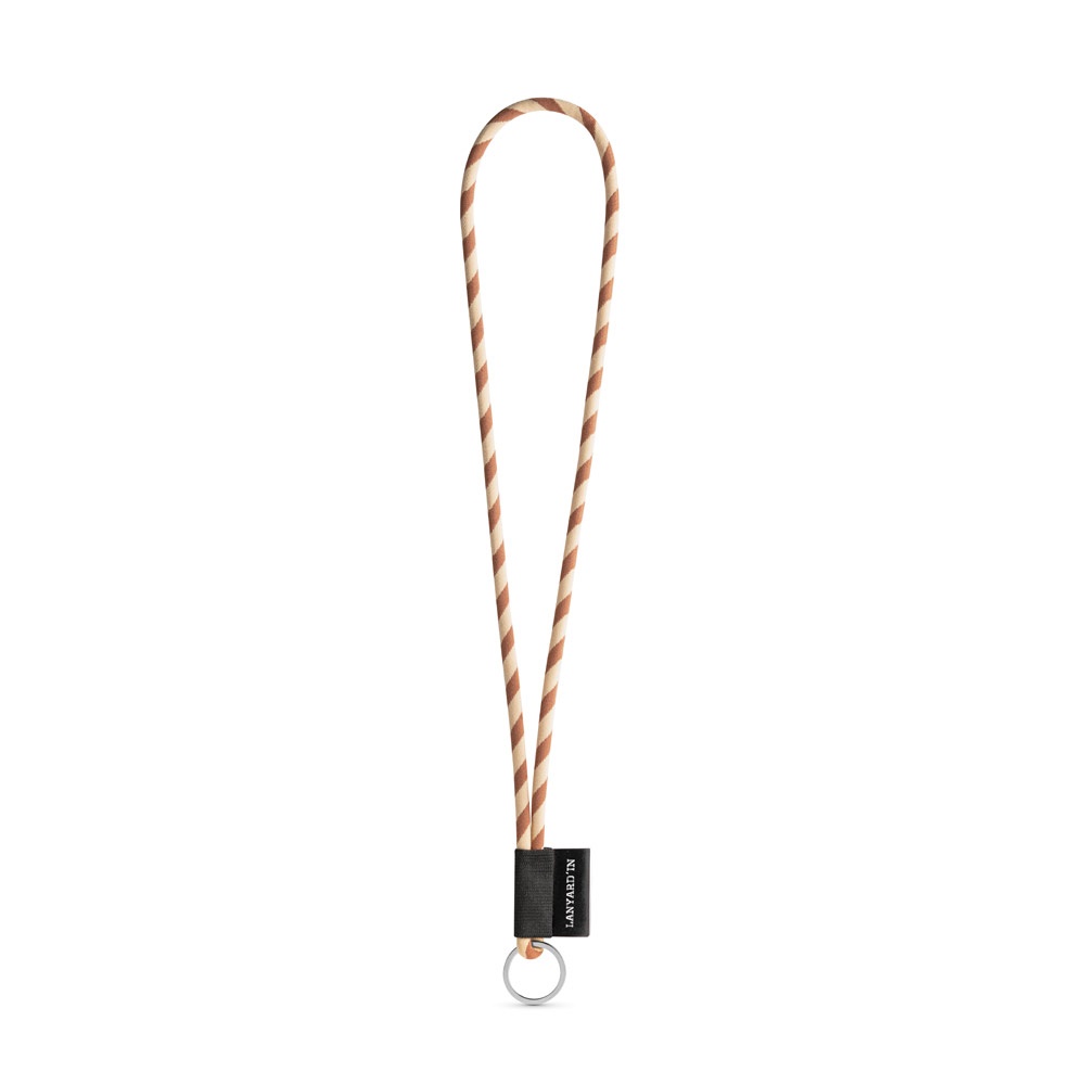 SET Lanyard TUBE Long (Ø 7 mm) z kółkiem Ø 32 mm P054633S brązowy / beżowy