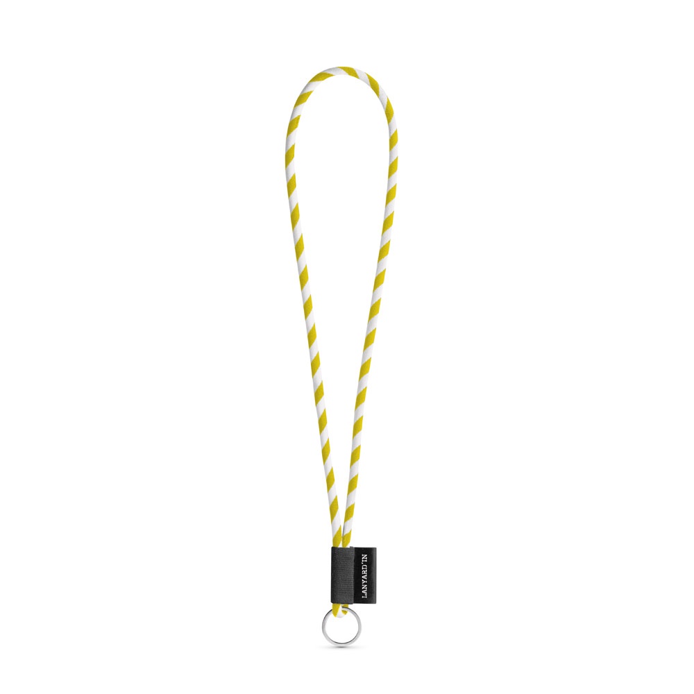 SET Lanyard TUBE Long (Ø 7 mm) z kółkiem Ø 32 mm P054633S biały / żółty