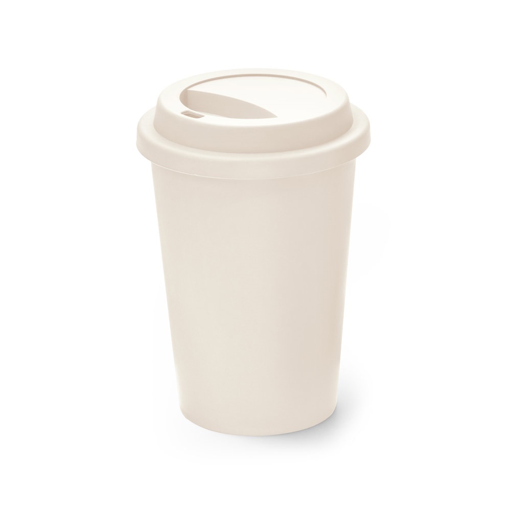TONALI 450. Kubek wielokrotnego użytku z PP 450 ml P046619S pastelowy biały