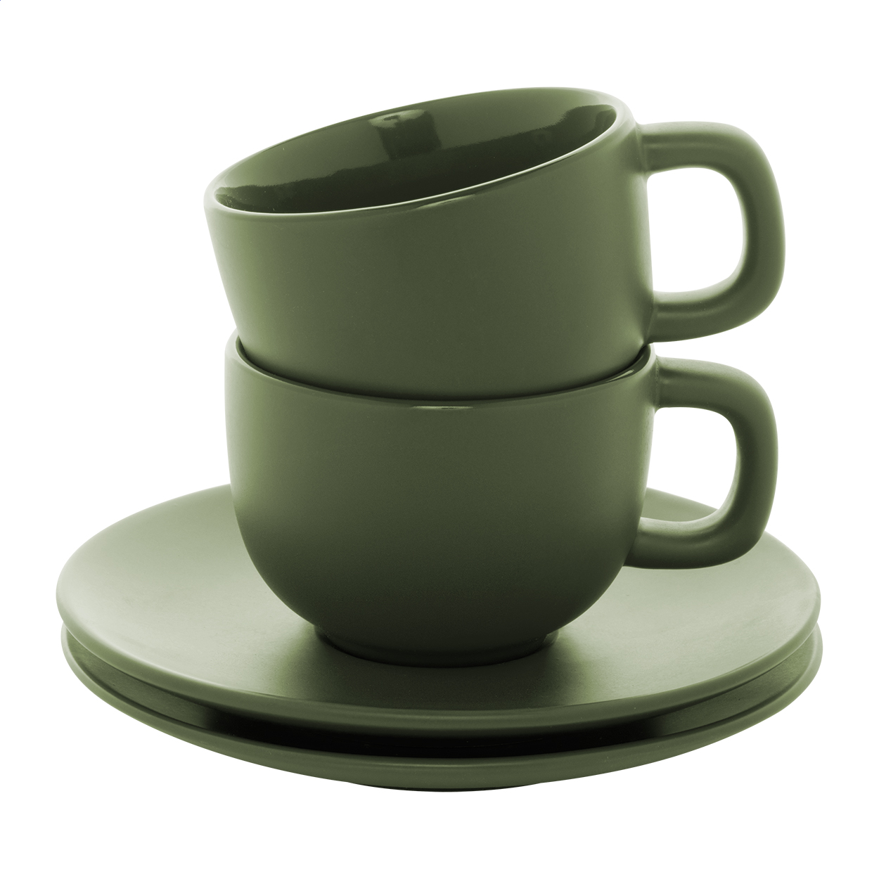Zestaw filiżanek do cappuccino Caturra Plus P118139D zielony Zestaw filiżanek do cappuccino Caturra Plus P118139D zielony
