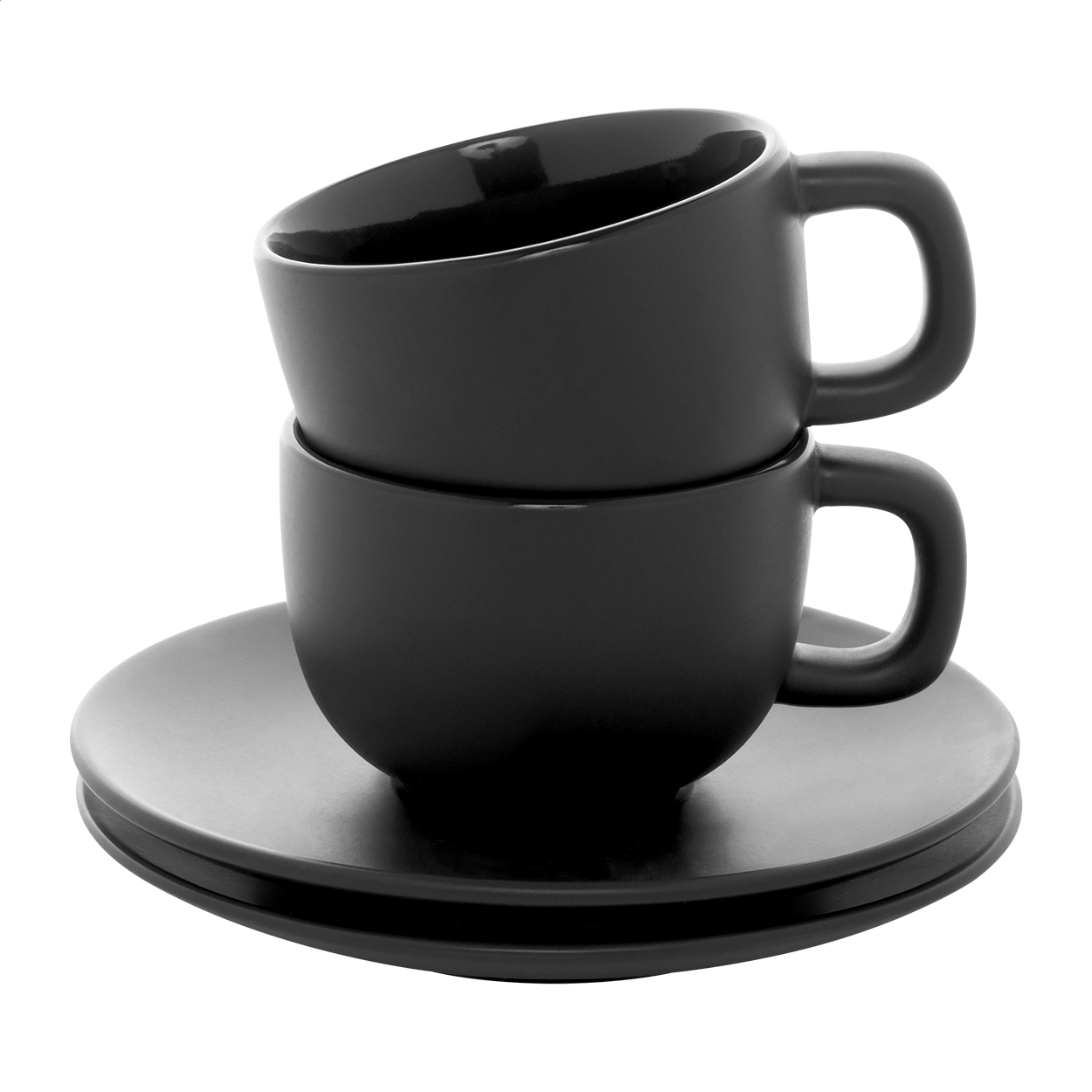 Zestaw filiżanek do cappuccino Caturra Plus P118139D czarny Zestaw filiżanek do cappuccino Caturra Plus P118139D czarny