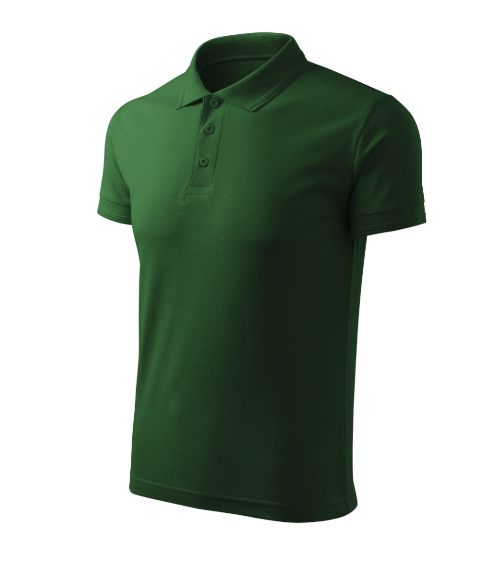 Koszulka polo męska Pique Polo Free P064298F zieleń butelkowa