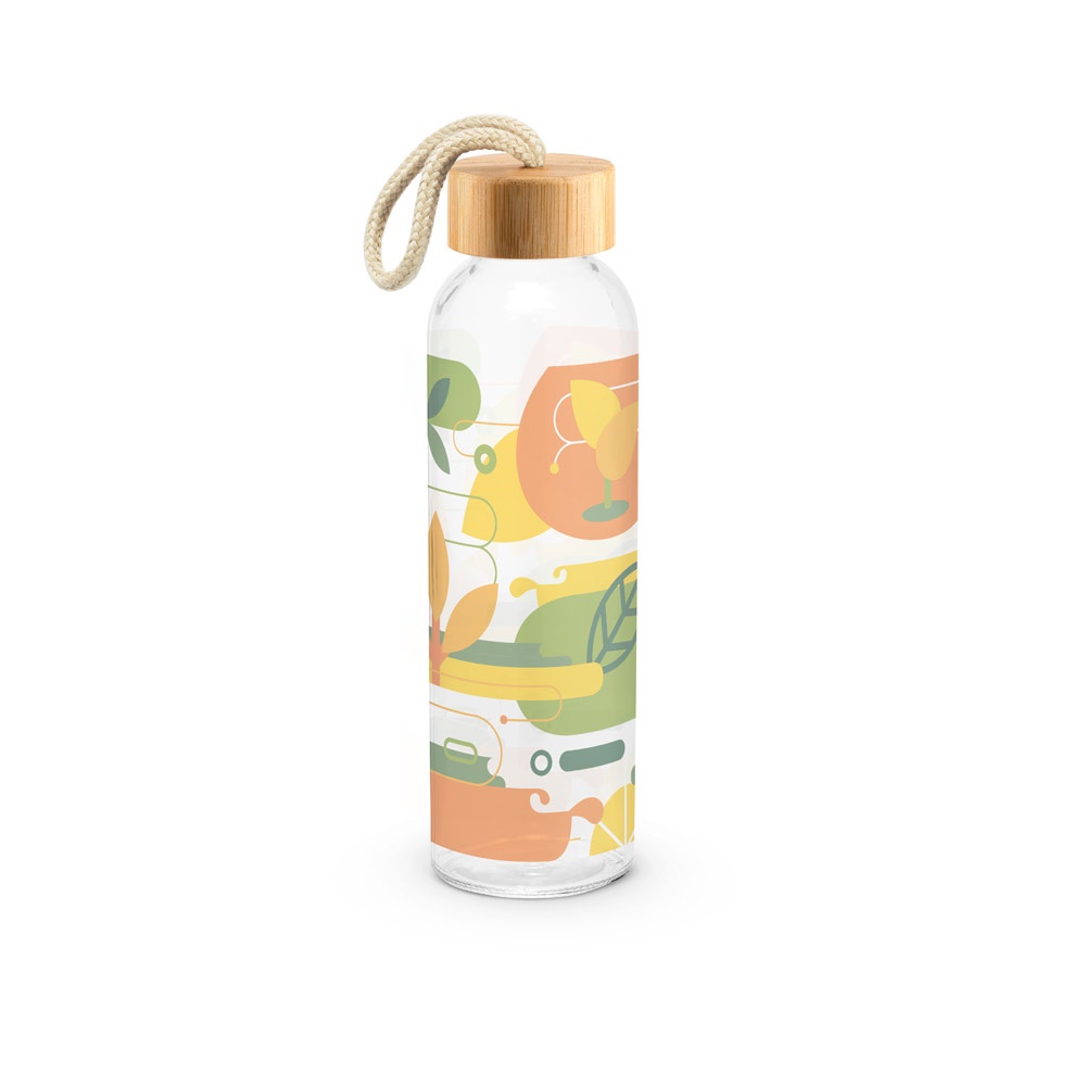 CROSBY. Butelka szklana z bambusową pokrywką, 520 ml P177451S 2 CROSBY. Butelka szklana z bambusową pokrywką, 520 ml P177451S