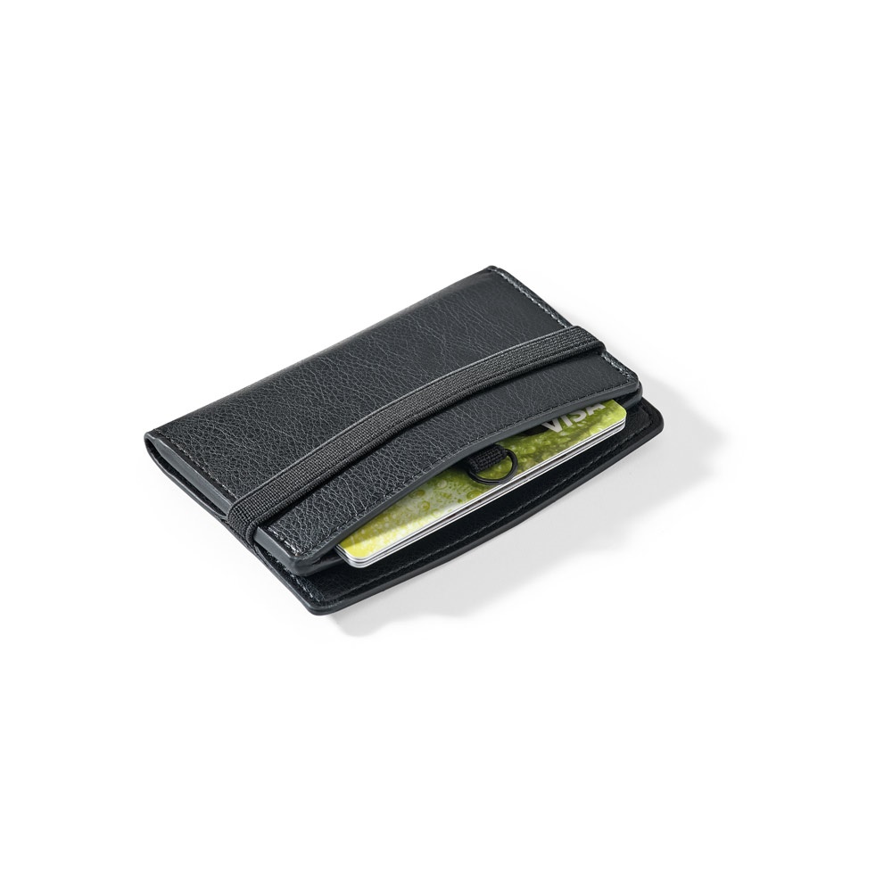 GLENN. Etui na karty wykonane z poliuretanu, zamykane na gumkę P177459S
