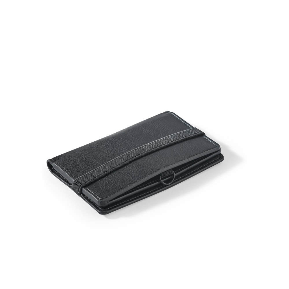 GLENN. Etui na karty wykonane z poliuretanu, zamykane na gumkę P177459S