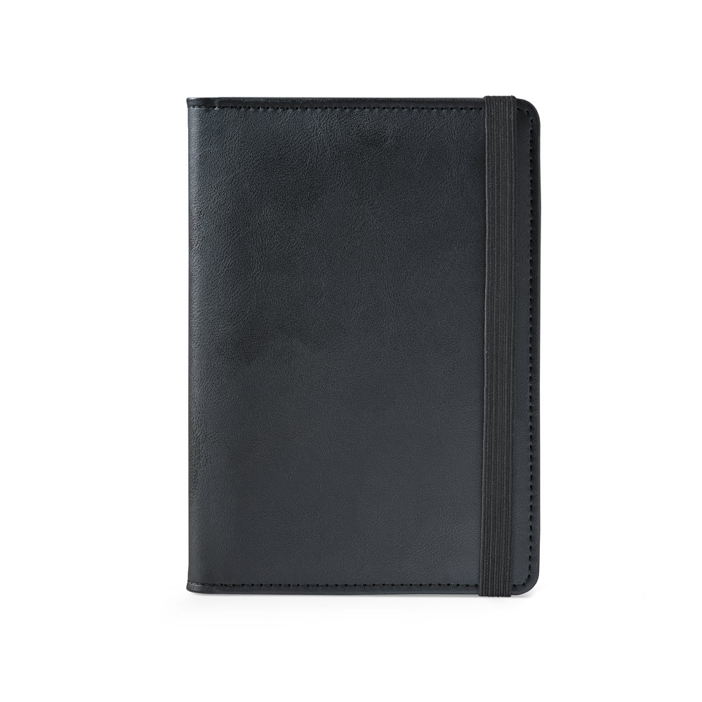 BRAM. Etui na paszport wykonane z poliuretanu, zamykane na gumkę i wyposażone w liczne kieszenie P177460S ST-95129-103