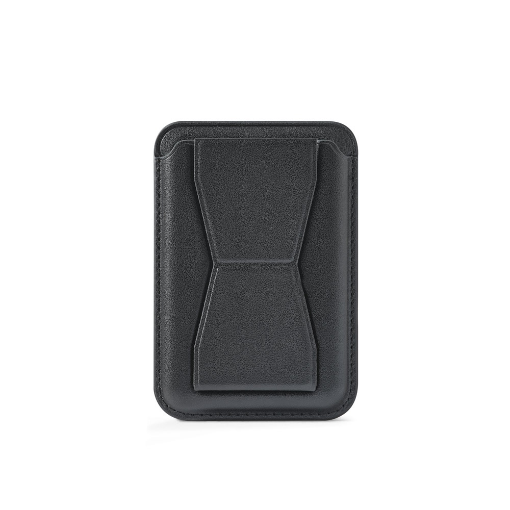 CONNOR. Magnetyczny uchwyt na karty wykonany ze skóry PU, łatwo mocowany do tylnej części telefonu komórkowego, z blokadą RFID P177461S ST-95130-103