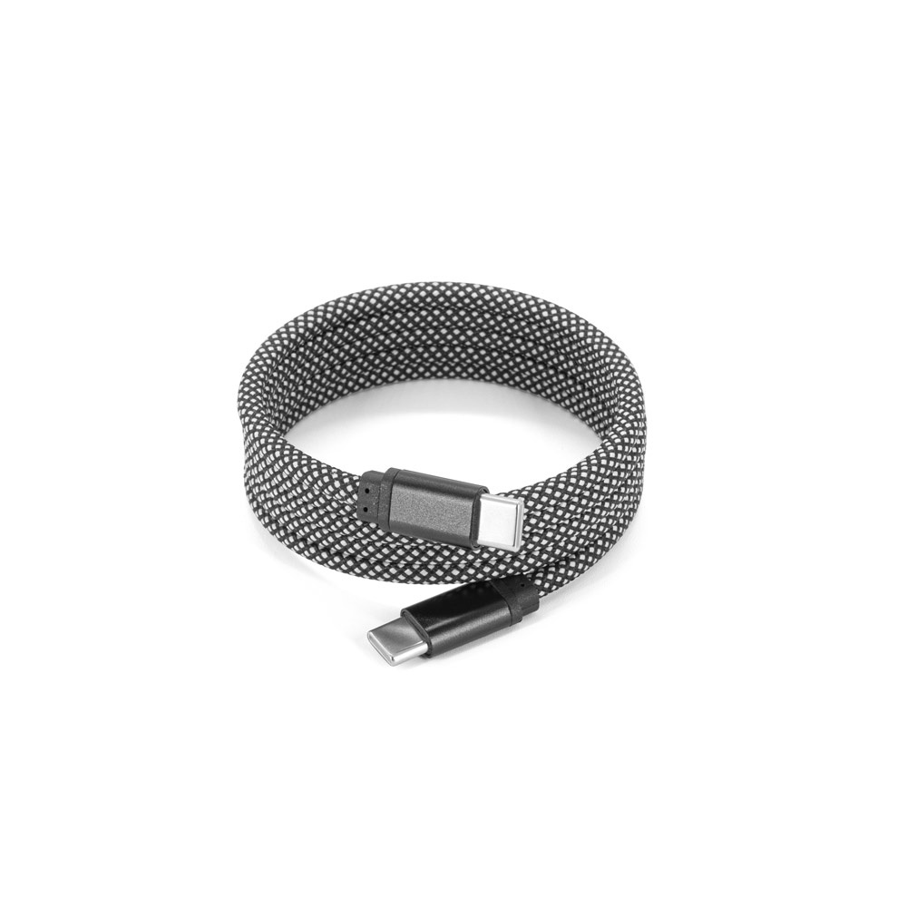 NADELLA. Kabel USB-C do USB-C z poliestrowym oplotem (60 W) i systemem magnetycznym ułatwiającym zwijanie P177465S 3 NADELLA. Kabel USB-C do USB-C z poliestrowym oplotem (60 W) i systemem magnetycznym ułatwiającym zwijanie P177465S