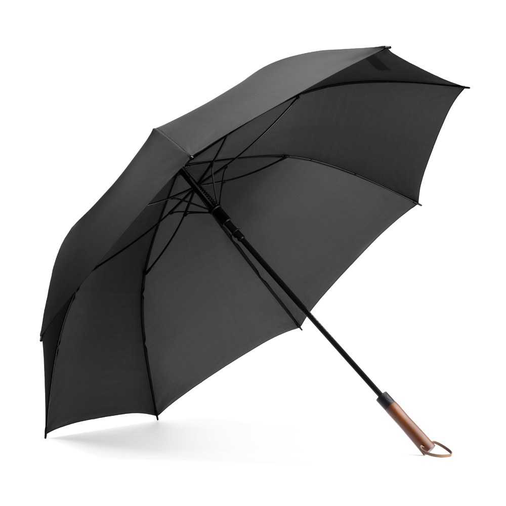 MATEO. Duży (30") parasol pongee P177475S czarny MATEO. Duży (30") parasol pongee P177475S czarny