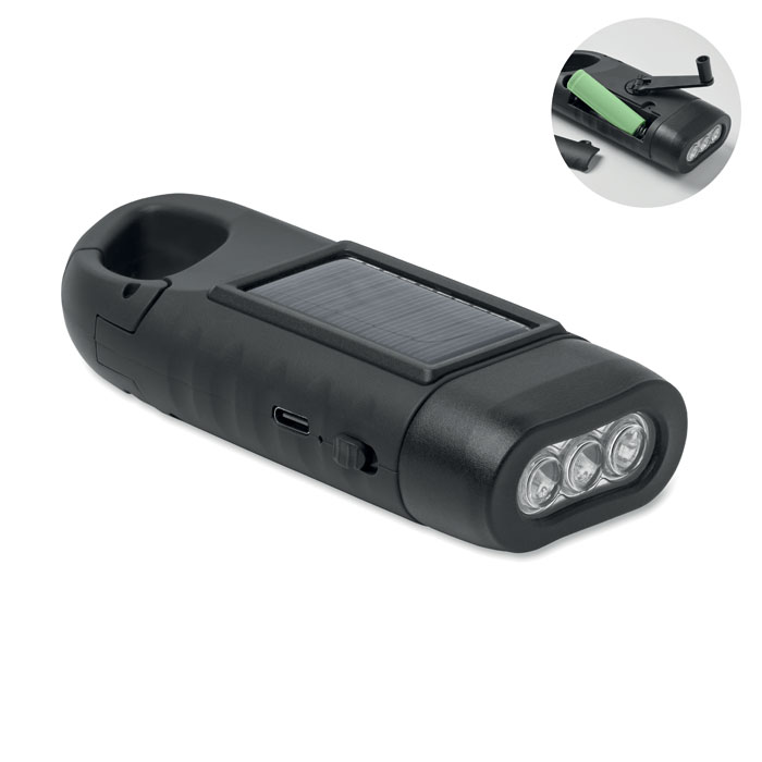 Latarka solarna z korbą dynamo P177840O MI-MO3149-W