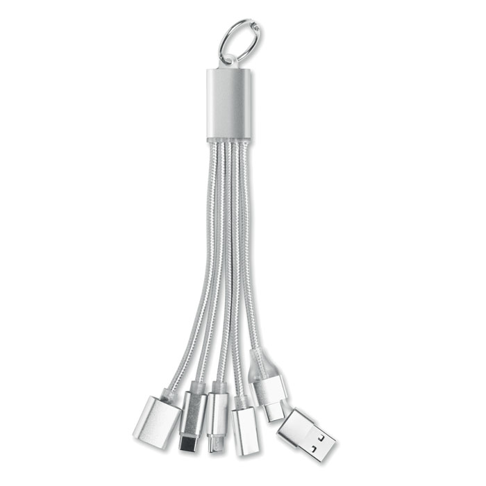 Brelok 3w1 kabel ładujący P177842O srebrny Brelok 3w1 kabel ładujący P177842O srebrny