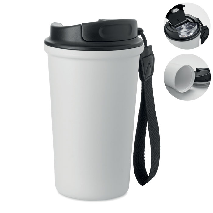 Kubek 400 ml stal recykling P177853O bialy