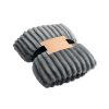 Polarowy koc w paski RPET P177925O kamienny szary