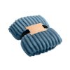 Polarowy koc w paski RPET P177925O petrol