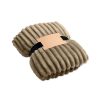 Polarowy koc w paski RPET P177925O khaki