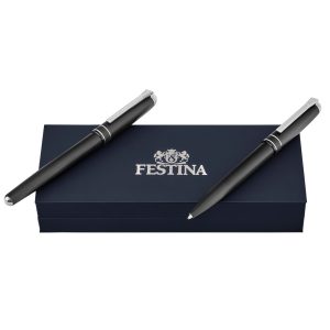 Zestaw Classicals Brushed Black & Chrome (długopis i pióro wieczne) P153339P 