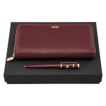 Zestaw HUGO BOSS Bordowy (długopis i portfel podróżny) P153570P 