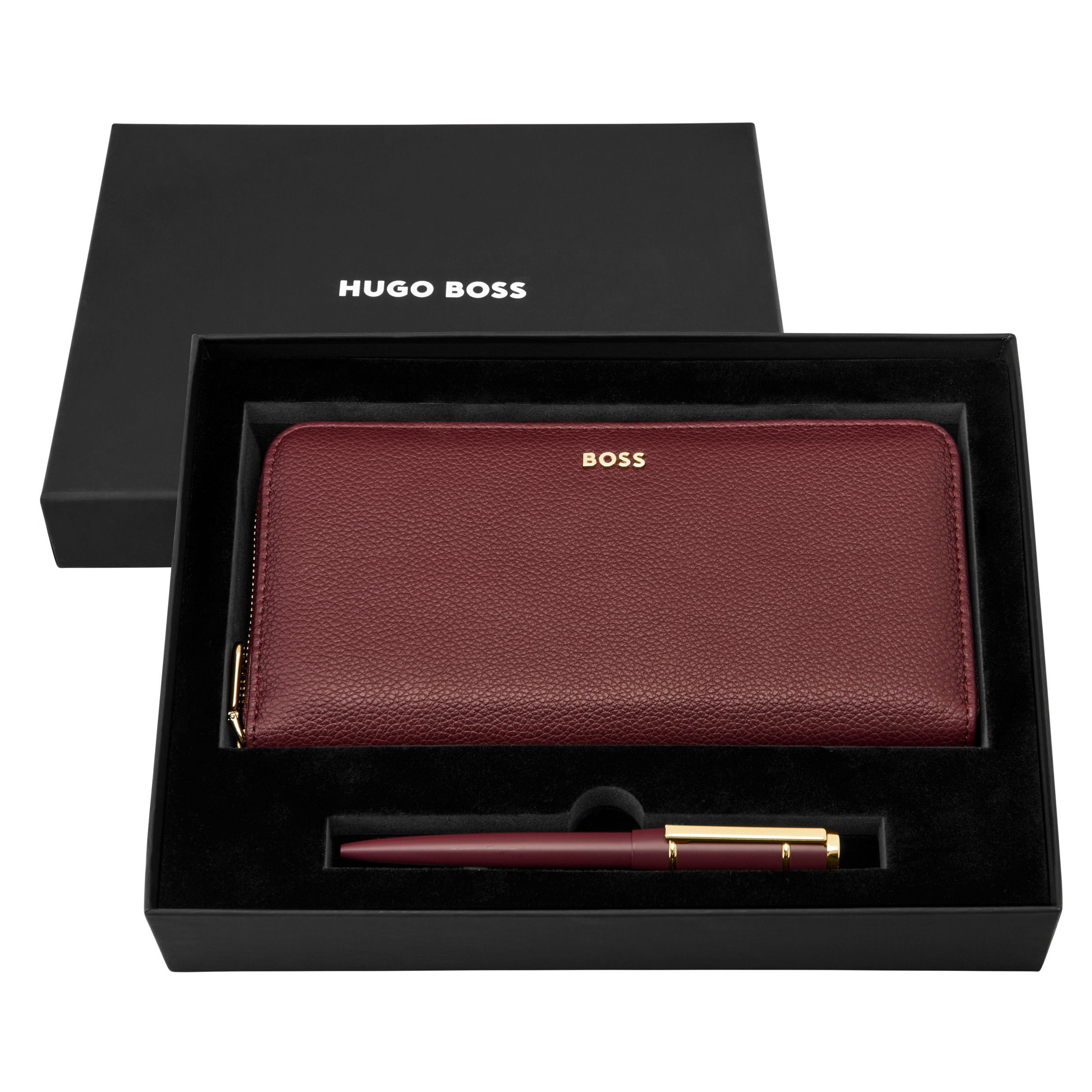 Zestaw HUGO BOSS Bordowy (długopis i portfel podróżny) P153570P