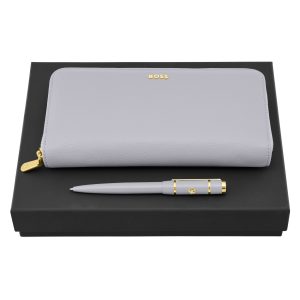 Zestaw HUGO BOSS Liliowy (długopis i portfel podróżny) P153571P 