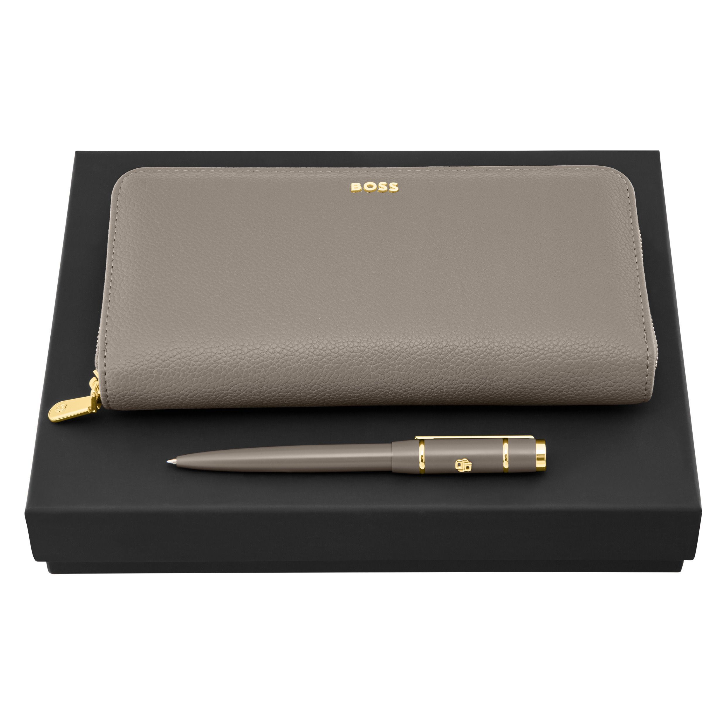 Zestaw HUGO BOSS Taupe (długopis i portfel podróżny) P153573P PM-HPBL616Z