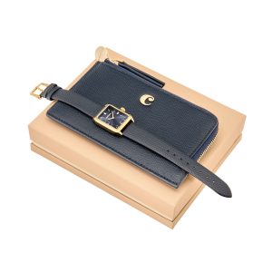 Zestaw Séraphine Granatowy (etui na karty i zegarek) P153305P 