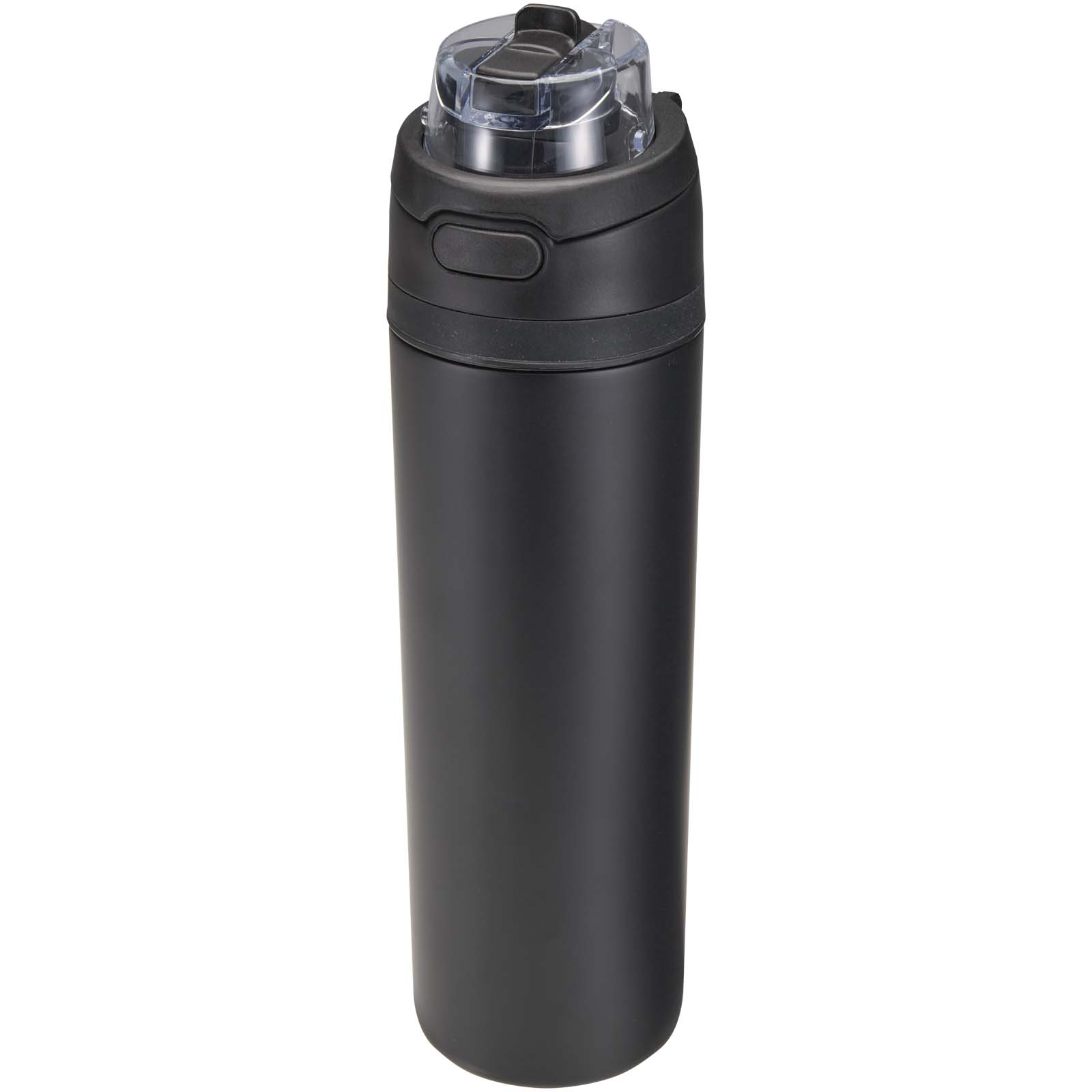 Bidon na wodę Theron 800 ml z jednowarstwowej stali nierdzewnej pochodzącej z recyklingu, certyfikowanej zgodnie z RCS, z pok P179017C czarny