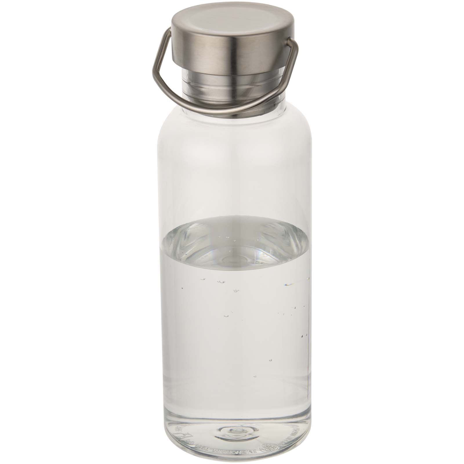 Thor - bidon na wodę wykonany z recyklingowanego tworzywa RPET certyfikowanego standardem RCS, pojemność 600 ml P179037C przezroczysty klarowny