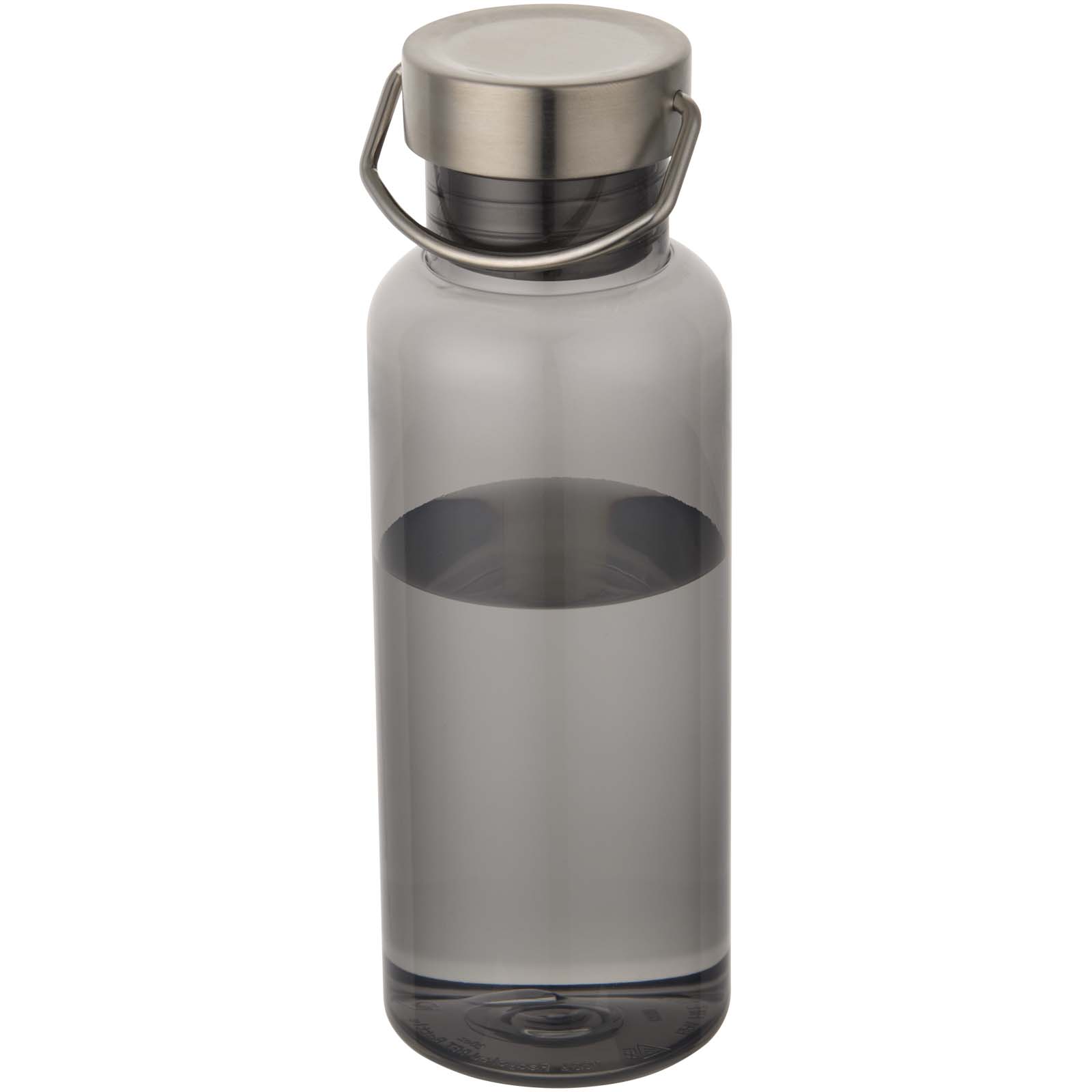 Thor - bidon na wodę wykonany z recyklingowanego tworzywa RPET certyfikowanego standardem RCS, pojemność 600 ml P179037C czarny