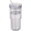 Kubek plastikowy Archer o pojemności 480 ml z podwójnymi ściankami P179073C przezroczysty klarowny
