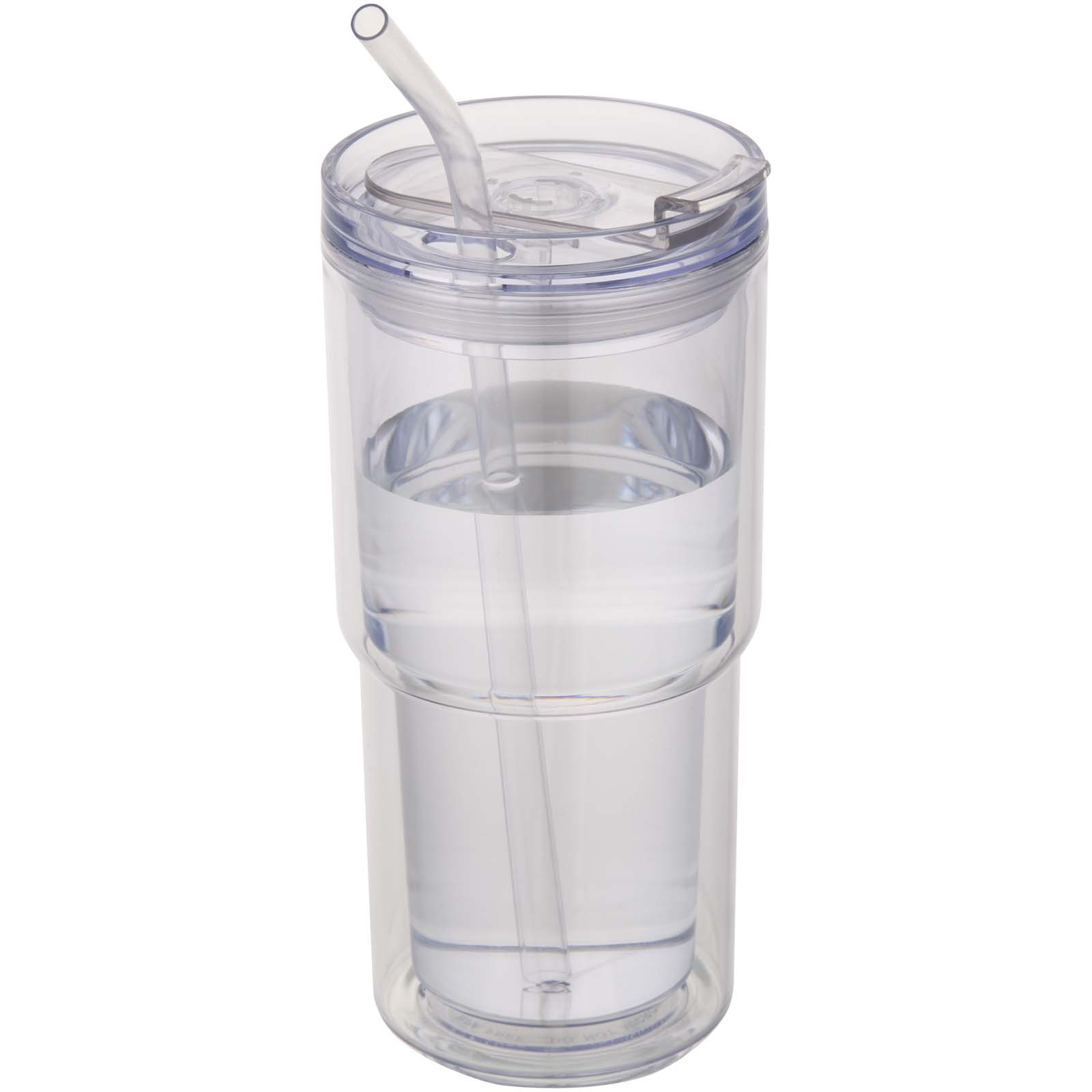 Kubek plastikowy Archer o pojemności 480 ml z podwójnymi ściankami P179073C przezroczysty klarowny