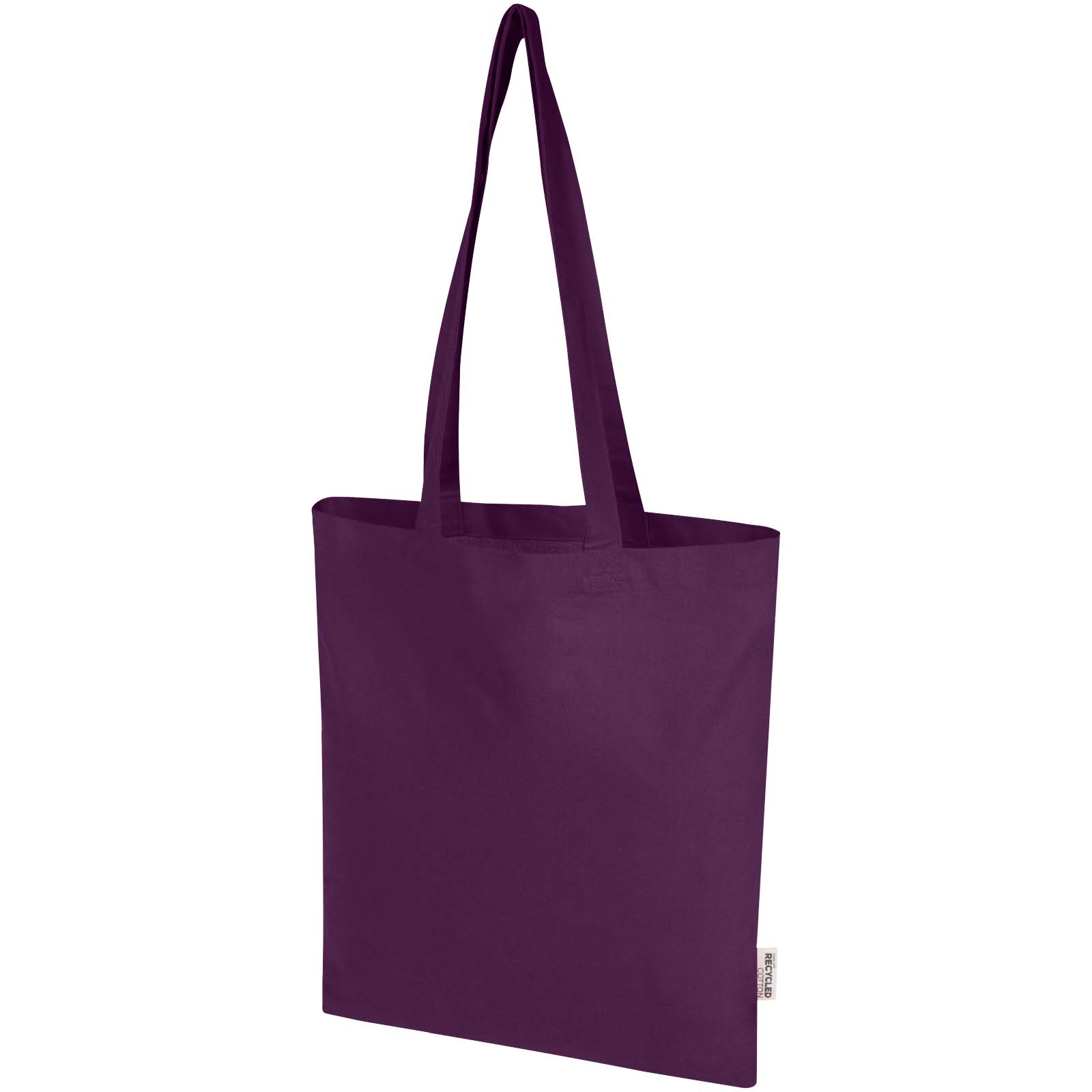 Madras Blend torba na zakupy z bawełny z recyklingu z certyfikatem GRS o gramaturze 140 g/m² i pojemności 7l P121307C fioletowy Madras Blend torba na zakupy z bawełny z recyklingu z certyfikatem GRS o gramaturze 140 g/m² i pojemności 7l P121307C fioletowy
