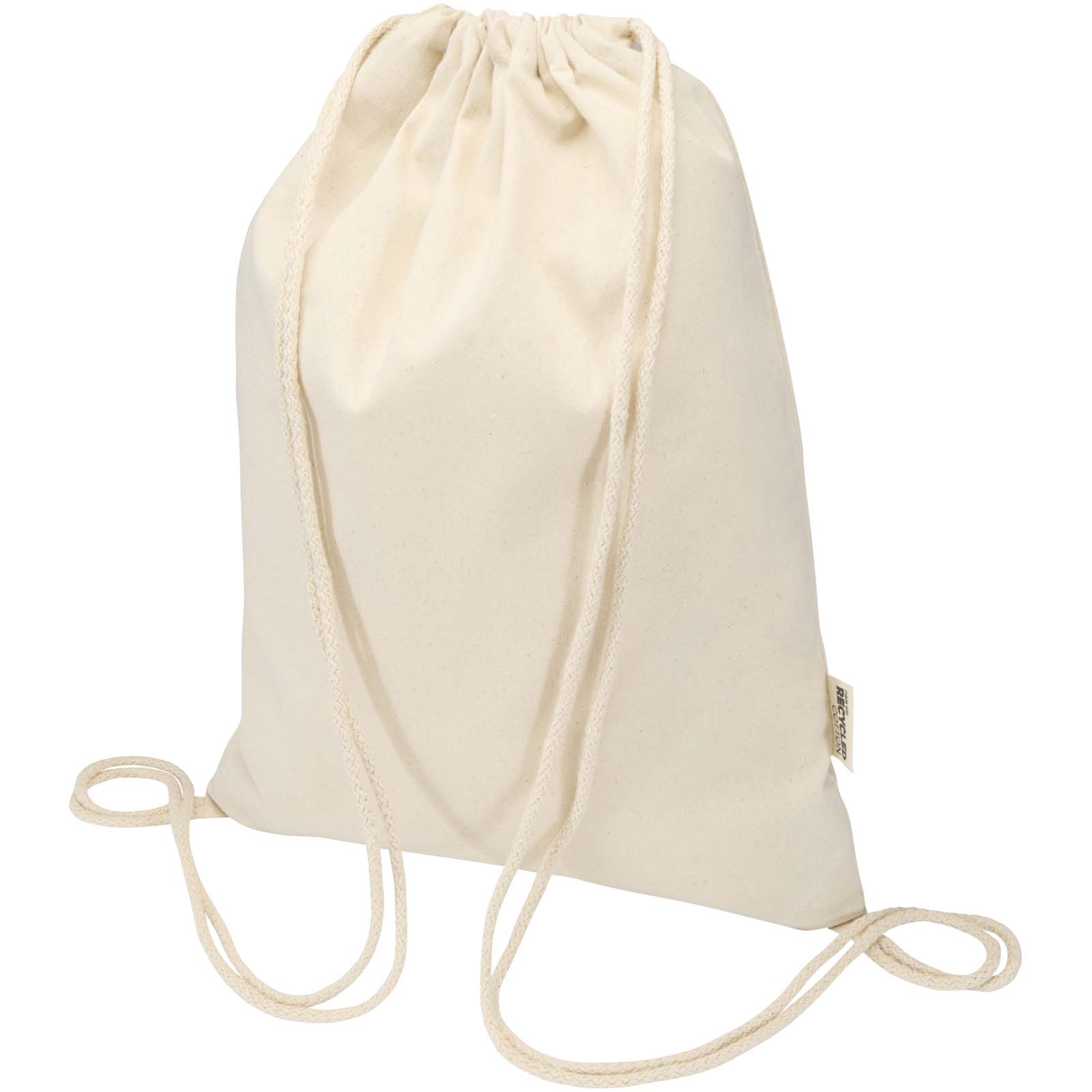 Oregon Blend torba ściągana sznurkiem z materiału materiału z recyklingu, 140 g/m², 5 l, posiadająca certyfikat GRS P121314C naturalny