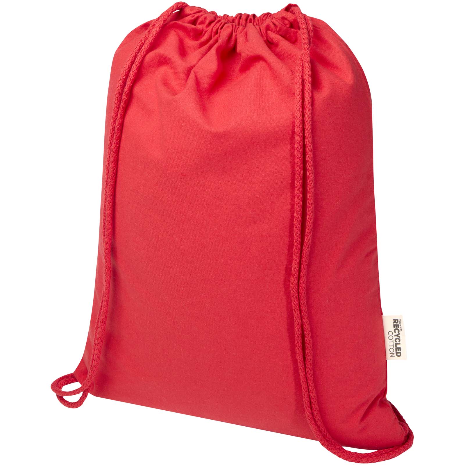 Oregon Blend torba ściągana sznurkiem z materiału materiału z recyklingu, 140 g/m², 5 l, posiadająca certyfikat GRS P121314C czerwony
