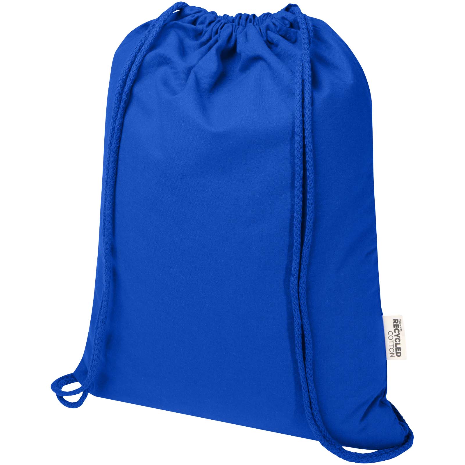 Oregon Blend torba ściągana sznurkiem z materiału materiału z recyklingu, 140 g/m², 5 l, posiadająca certyfikat GRS P121314C błękit królewski