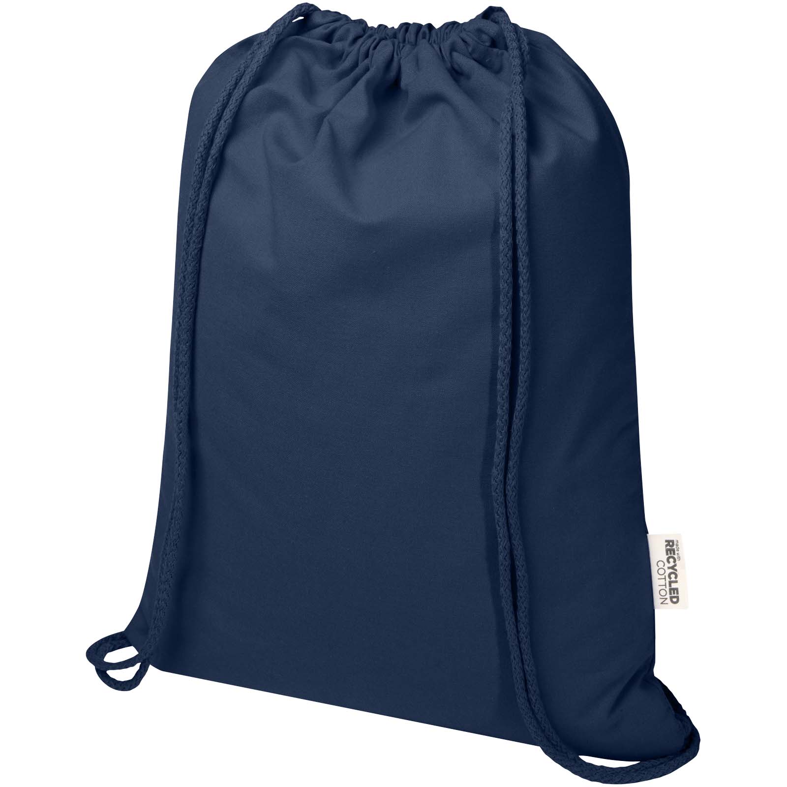 Oregon Blend torba ściągana sznurkiem z materiału materiału z recyklingu, 140 g/m², 5 l, posiadająca certyfikat GRS P121314C granatowy