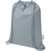 Oregon Blend torba ściągana sznurkiem z materiału materiału z recyklingu, 140 g/m², 5 l, posiadająca certyfikat GRS P121314C szary