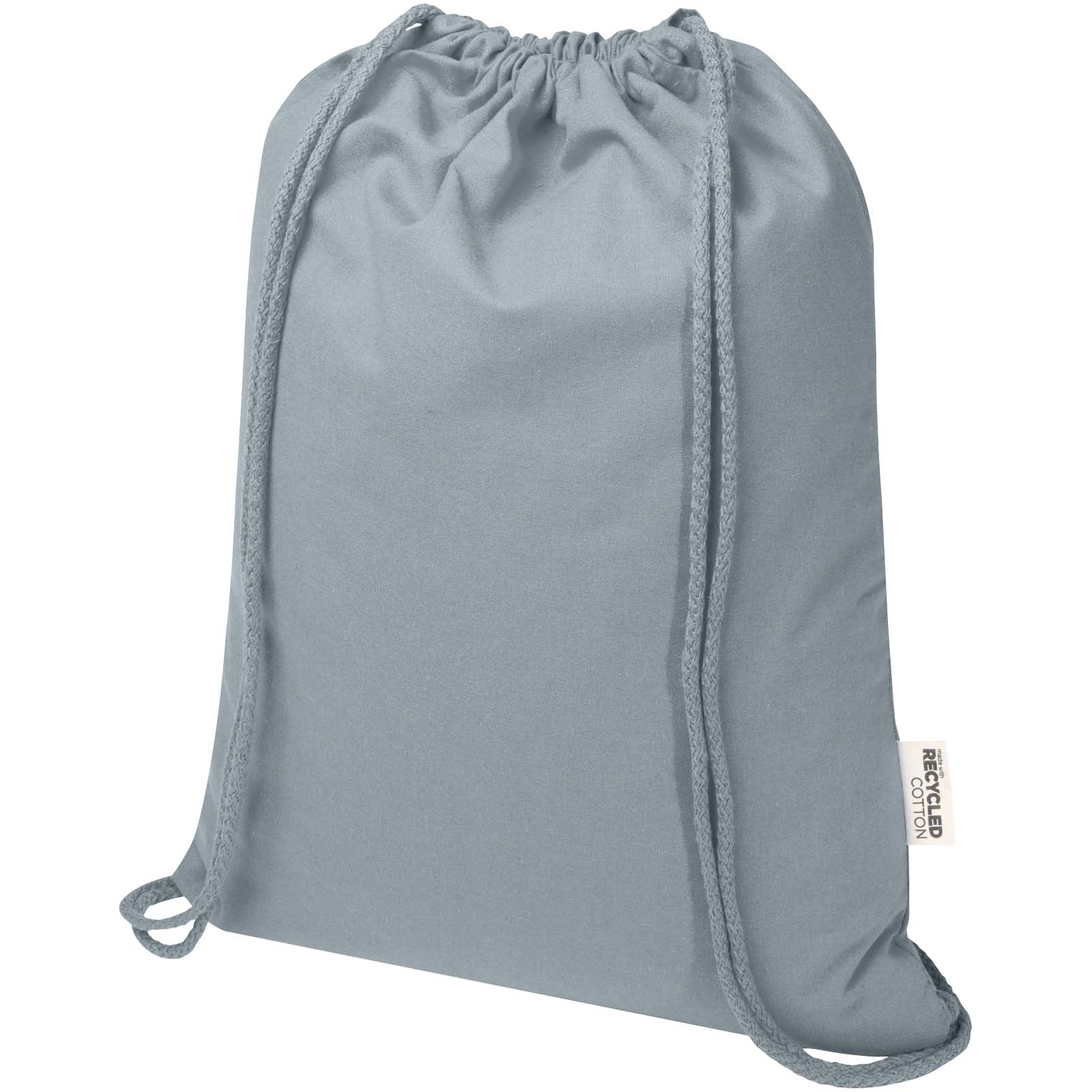 Oregon Blend torba ściągana sznurkiem z materiału materiału z recyklingu, 140 g/m², 5 l, posiadająca certyfikat GRS P121314C szary