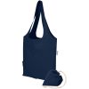Madras Blend - torba na zakupy, wykonana z recyklingowanej baweły o gramaturze 140 g/m² posiadającej certyfikat GRS, składana P179052C granatowy