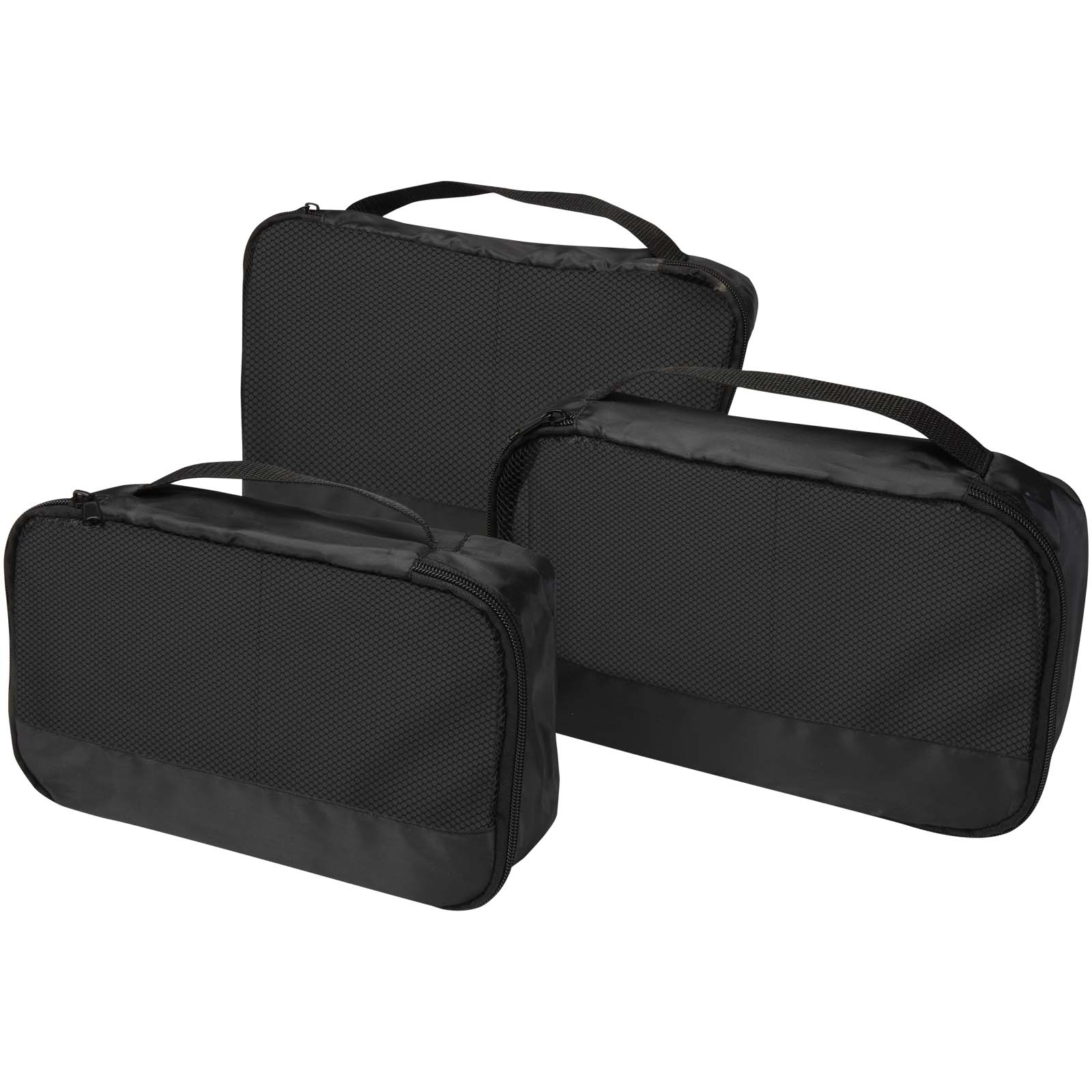 Jet GRS - organizery podróżne w kształcie sześcianu, wykonane z materiałów z recyklingu - zestaw 3 sztuk P179062C czarny Jet GRS - organizery podróżne w kształcie sześcianu, wykonane z materiałów z recyklingu - zestaw 3 sztuk P179062C czarny