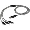 Alphecca - kabel ładujący 5 w 1 wykonany z recyklingowanego aluminium i tworzywa RPET P178896C